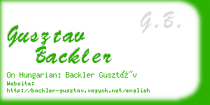 gusztav backler business card